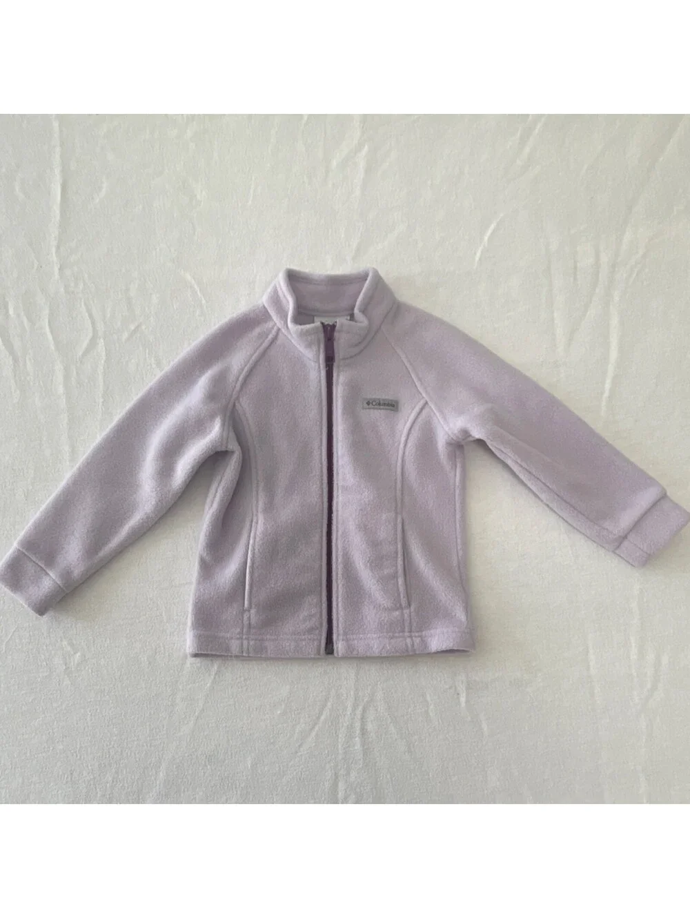 Columbia Fleece Girls Lavender Jacket 3T Full Zip Pockets Coat winter Purple